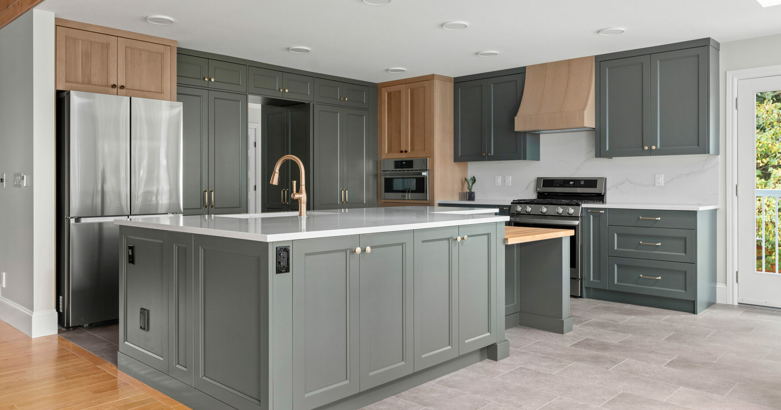 custom kitchen with large island