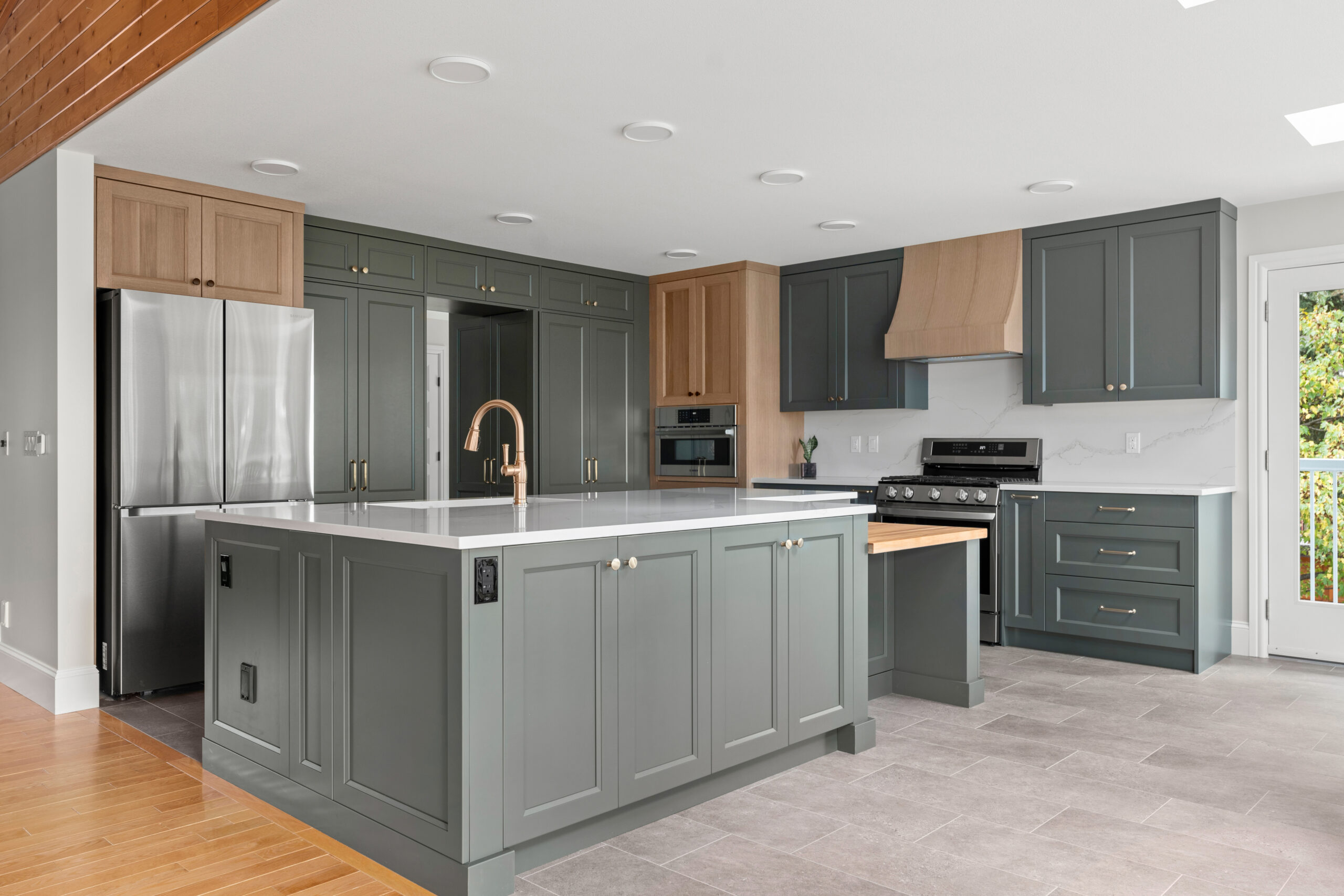 custom kitchen with large island