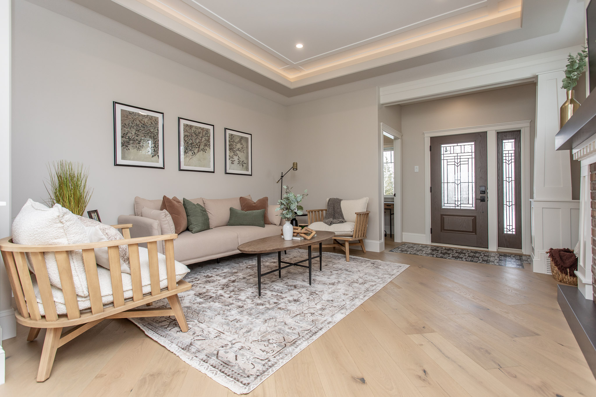 craftsman-style home living room