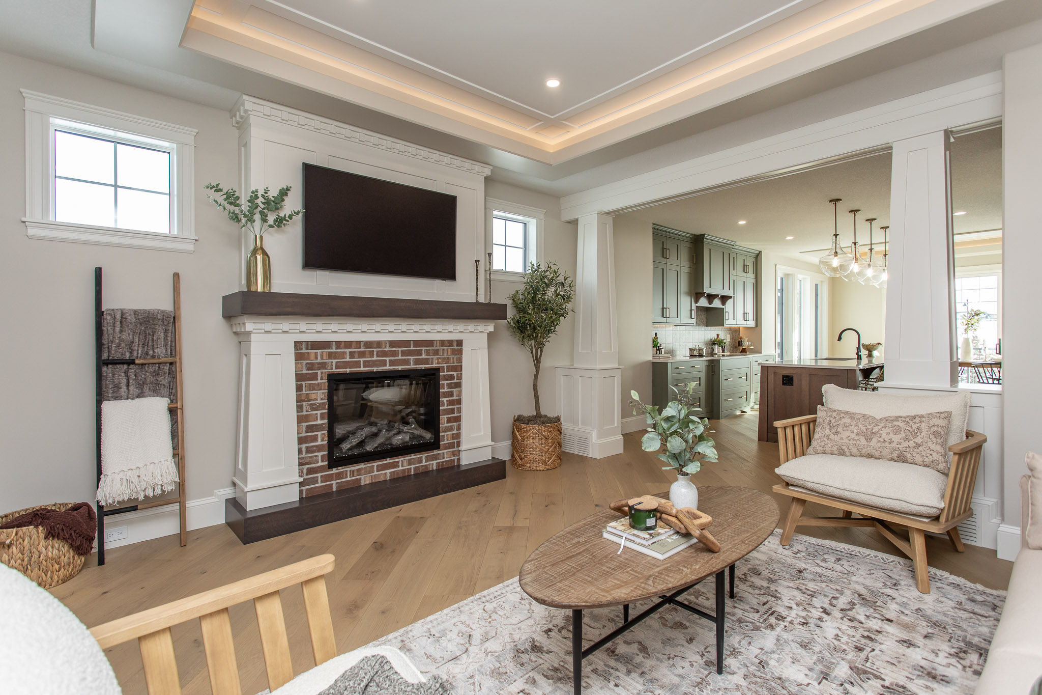 craftsman-style home fireplace