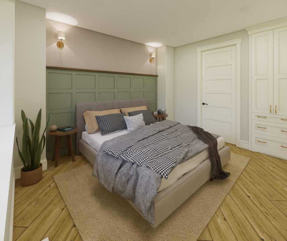 rendering of a master bedroom