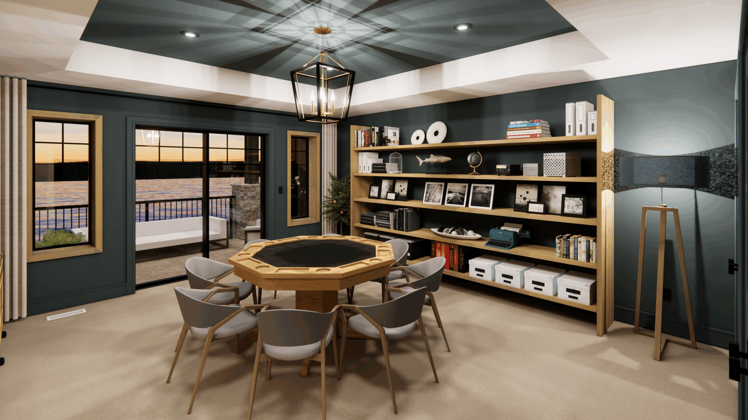 rec room rendering picture of custom designed home by Vleeming Custom Homes