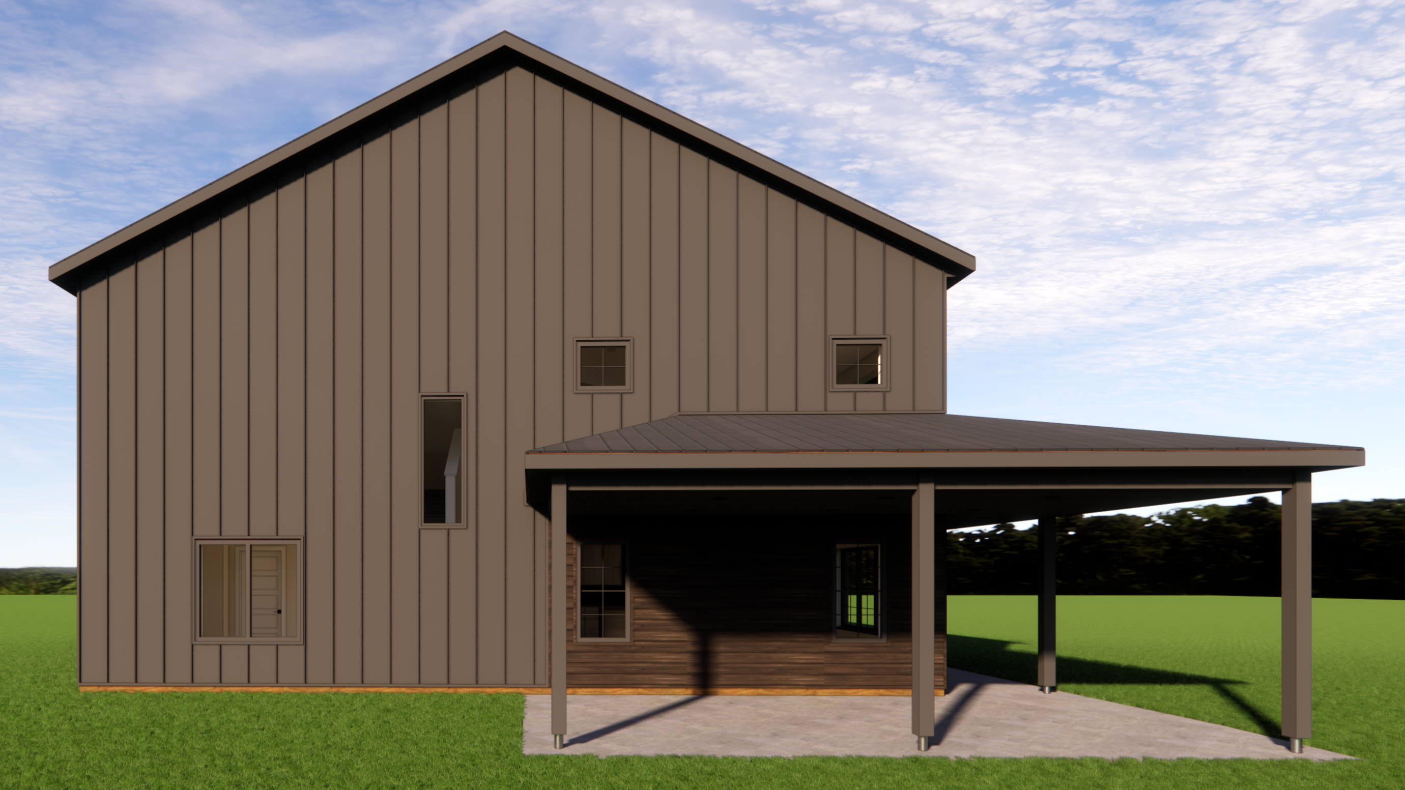 exterior rendering of a shop house
