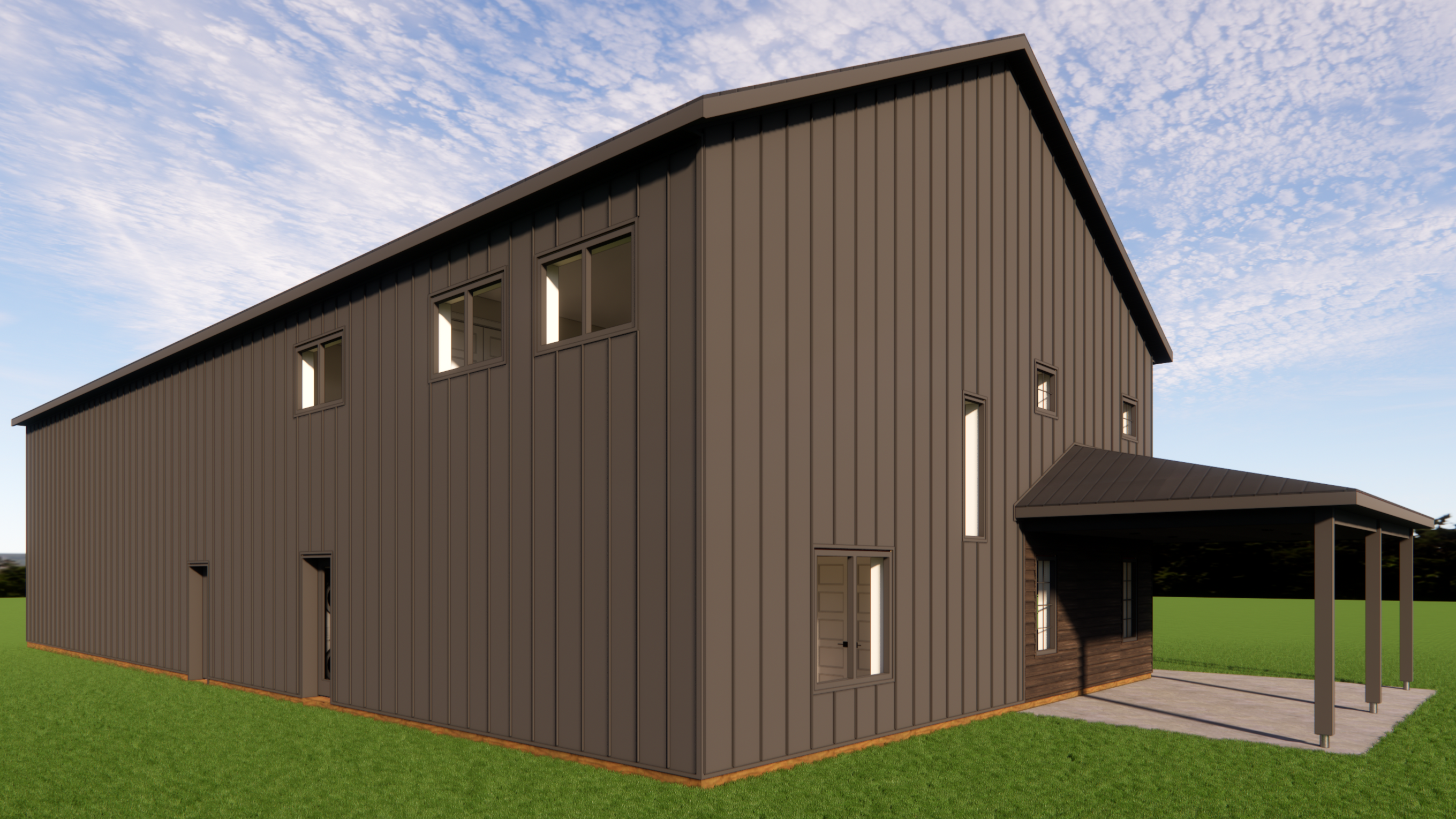 exterior rendering of a shop house