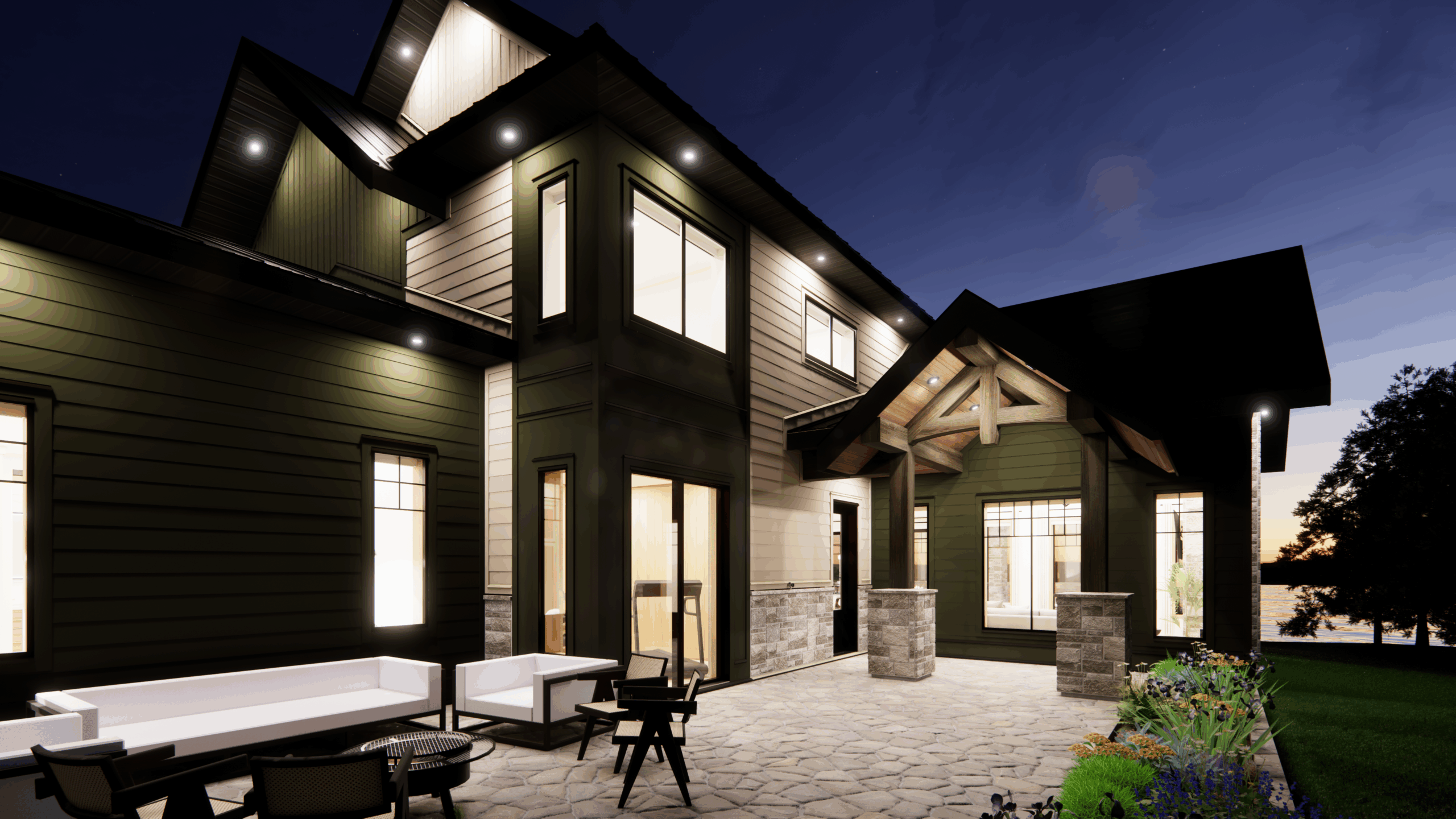 exterior rendering picture of custom designed home by Vleeming Custom Homes