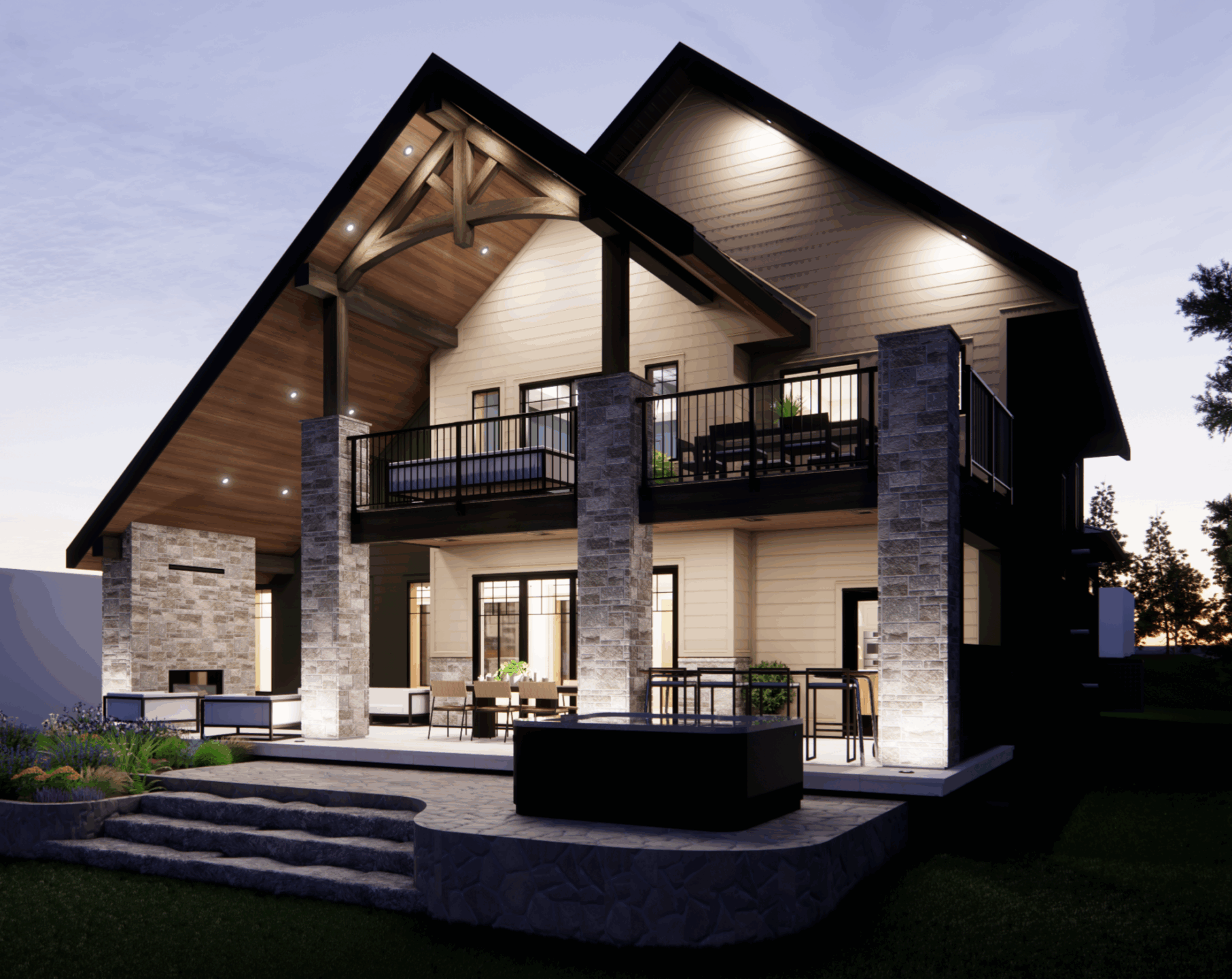 exterior rendering picture of custom designed home by Vleeming Custom Homes