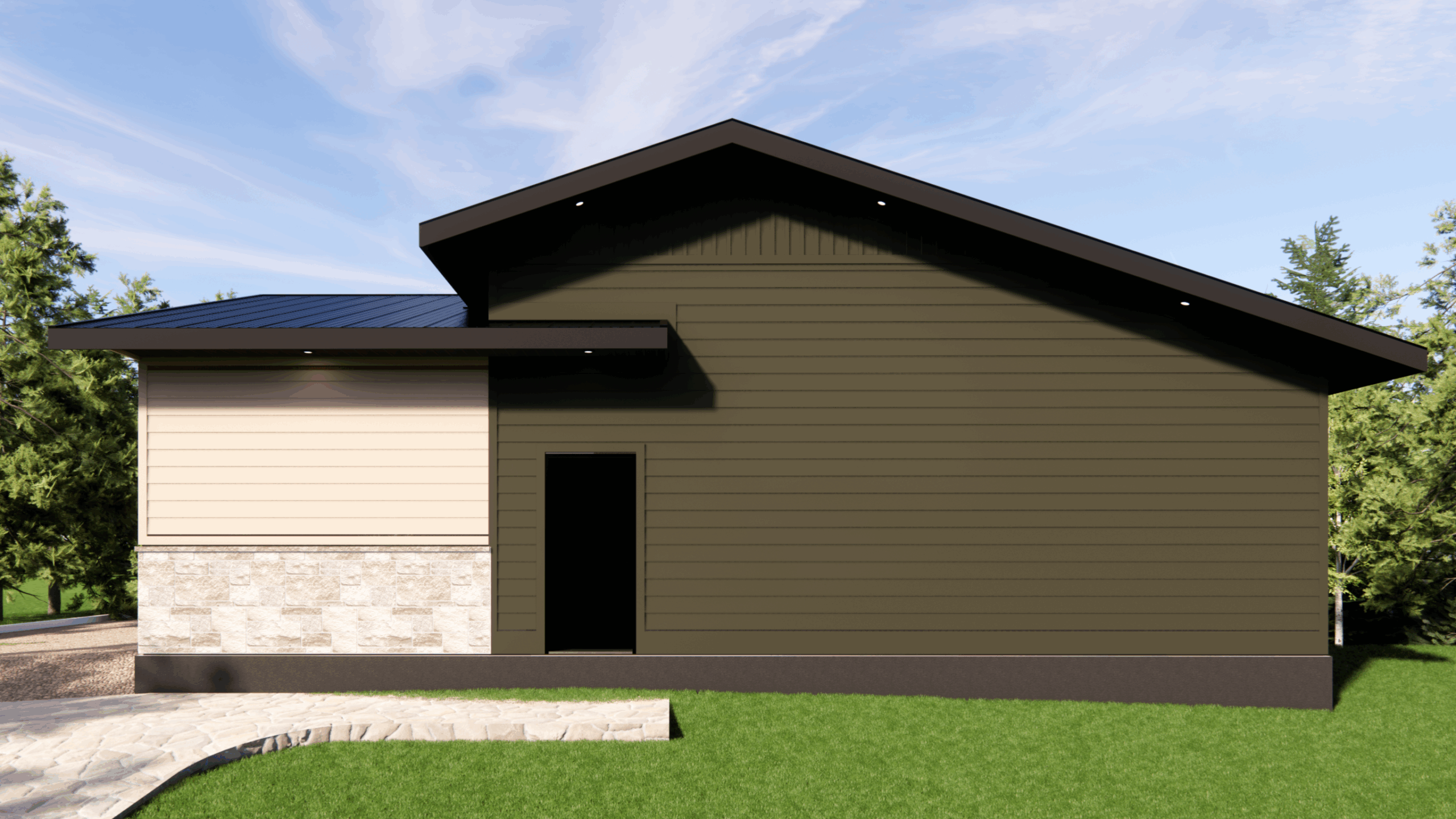 rendering of a custom garage designed by vleeming custom homes