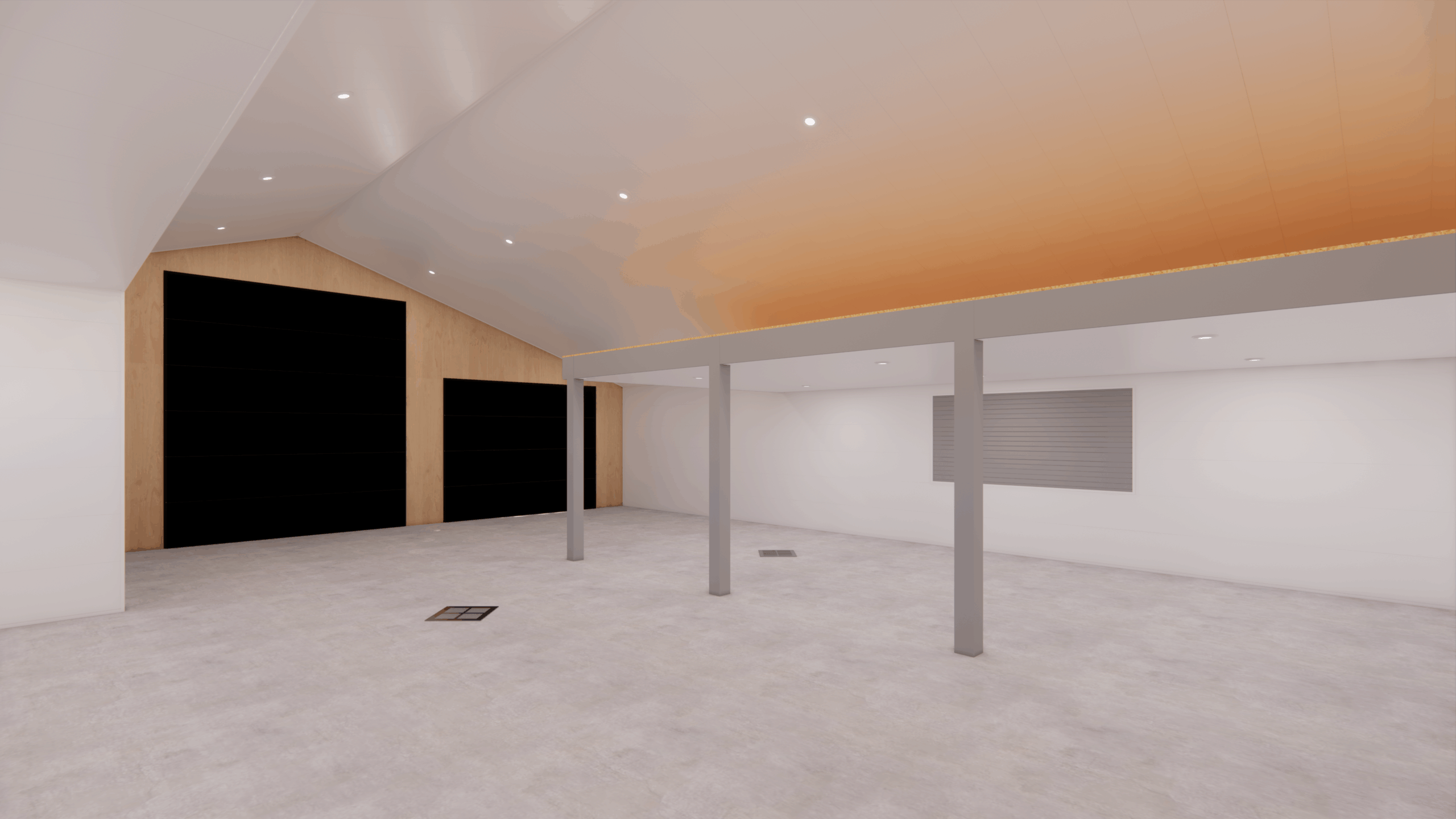 rendering of a custom garage designed by vleeming custom homes