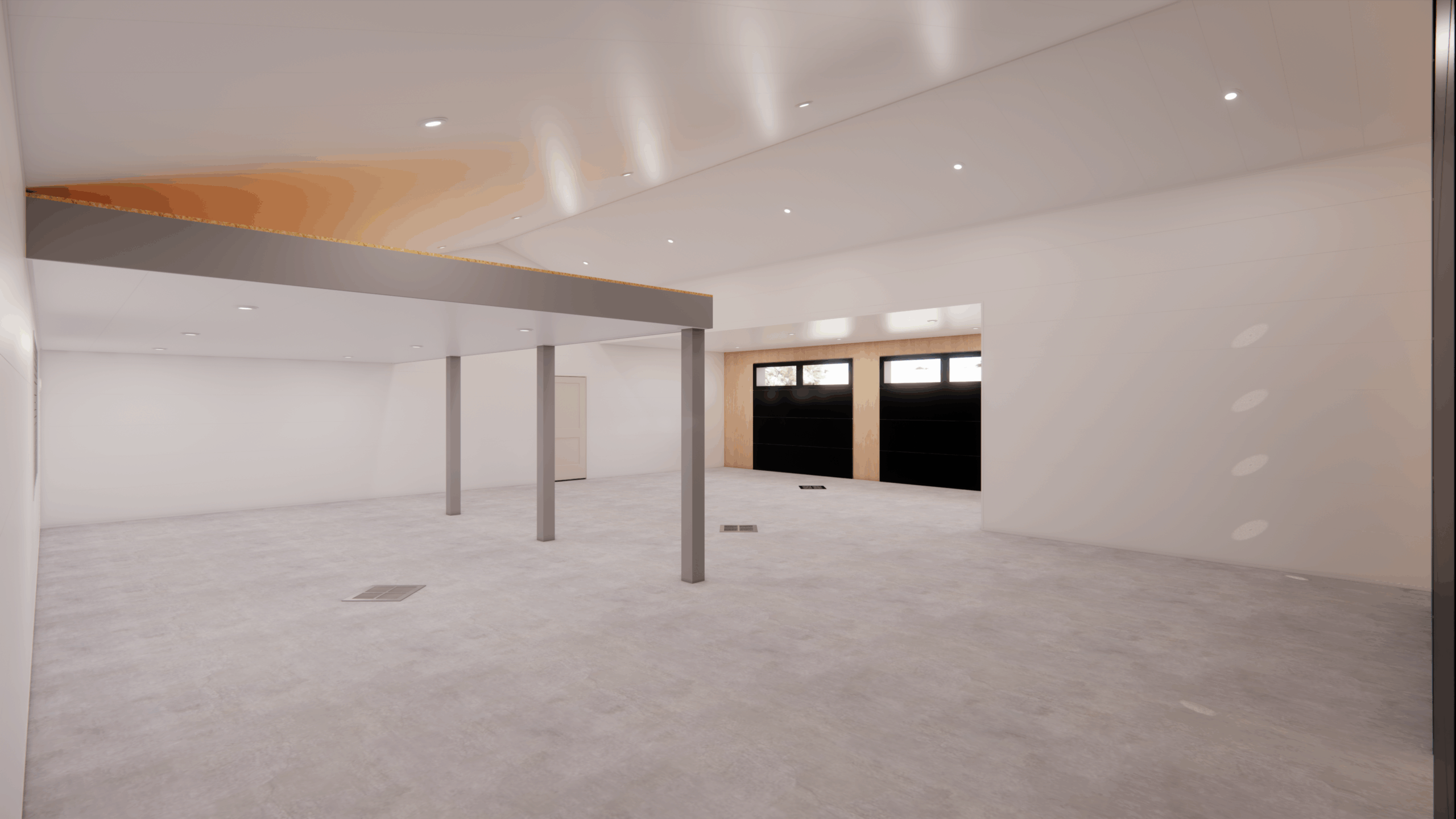 rendering of a custom garage designed by vleeming custom homes