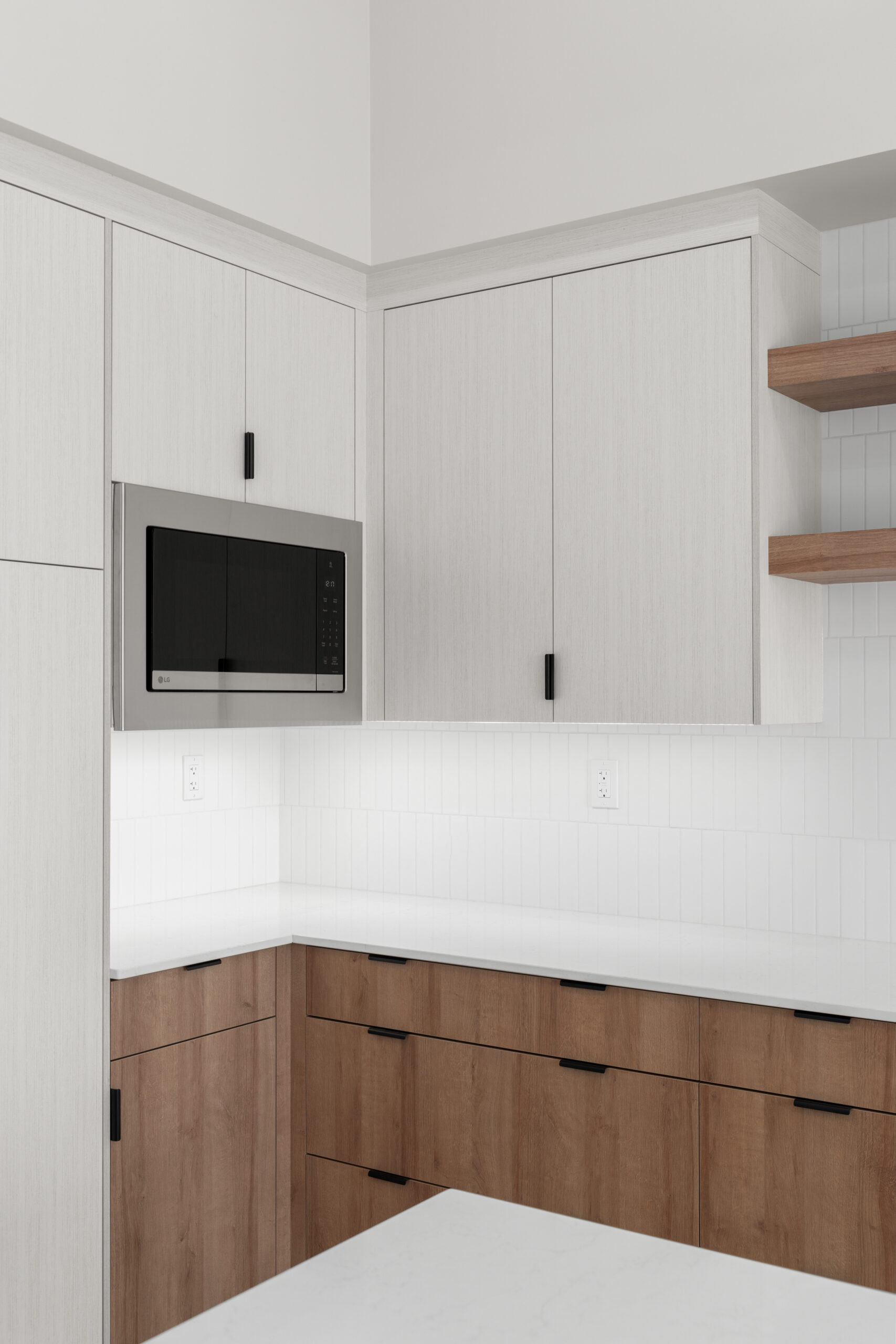 corner of kitchen space in a net zero home