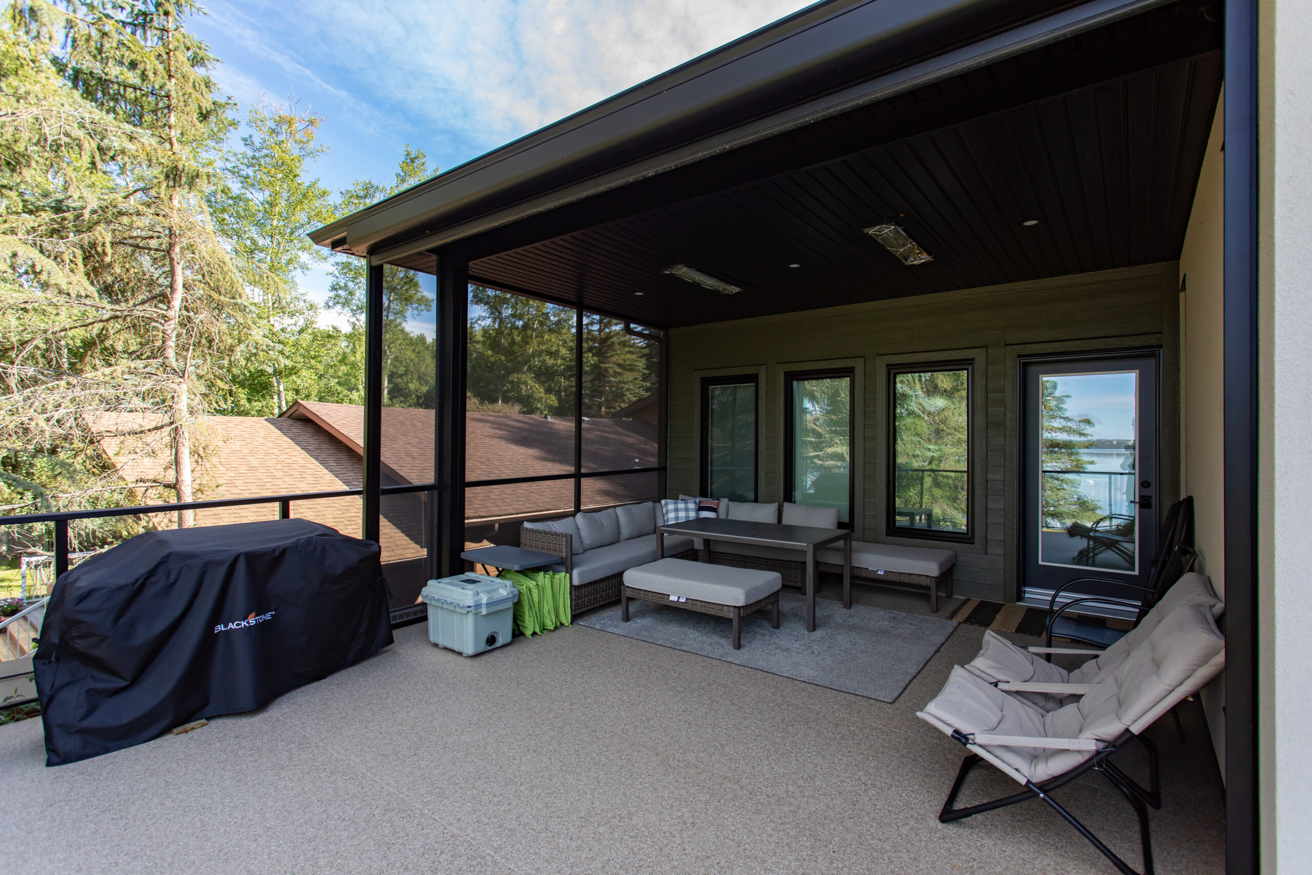 second level patio space of a net zero home