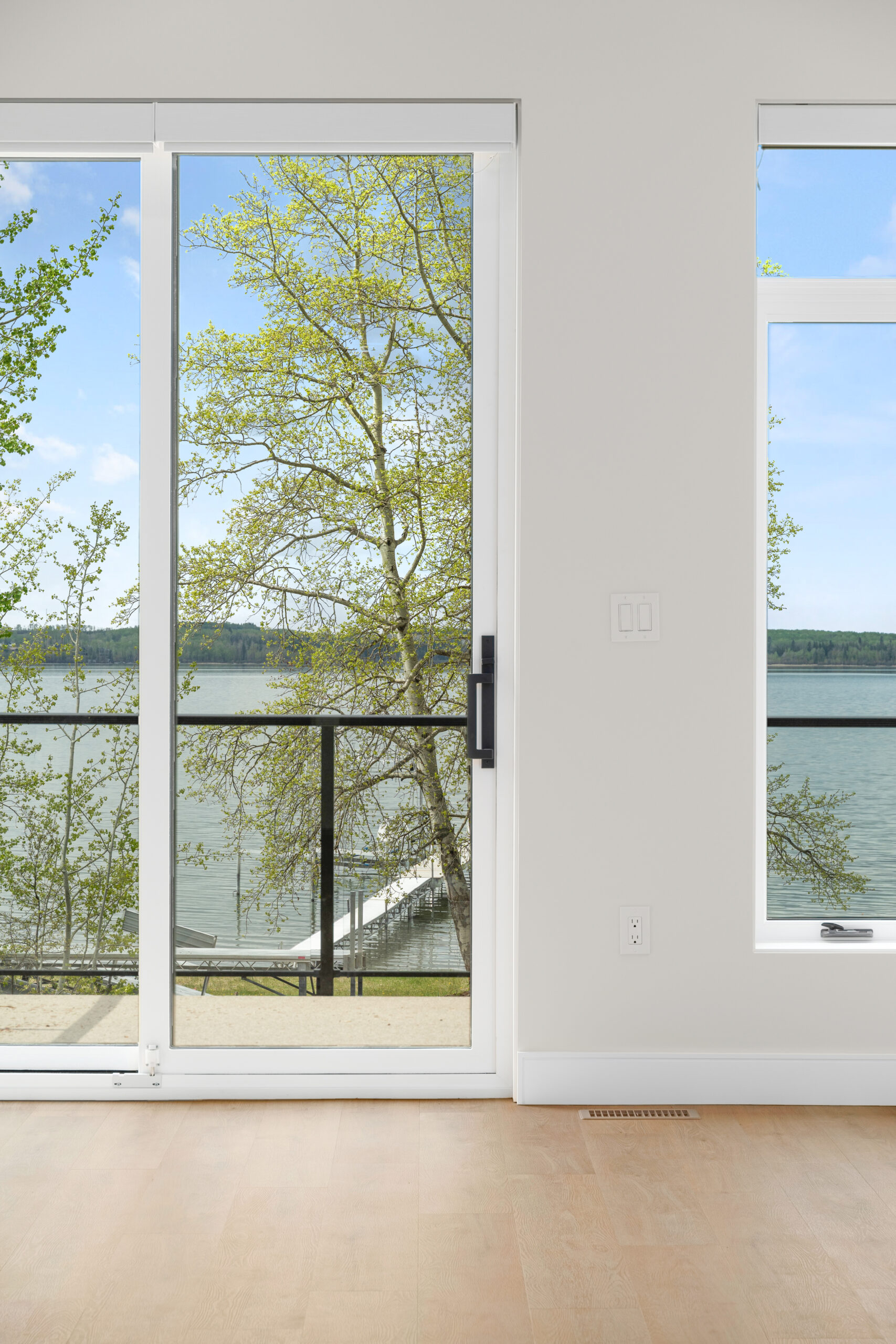 lake view from inside a net zero home