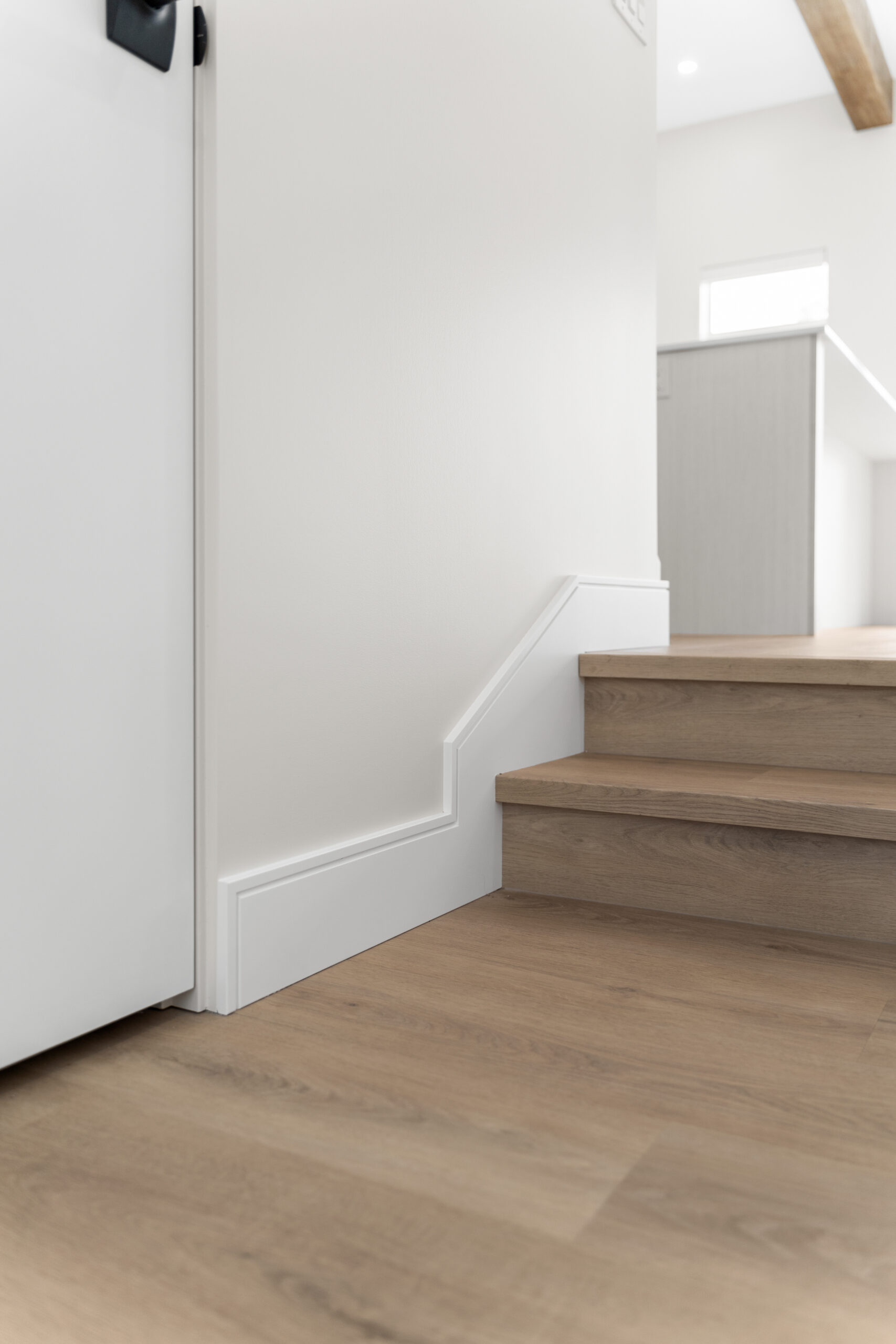 close-up of stairs in a net zero home