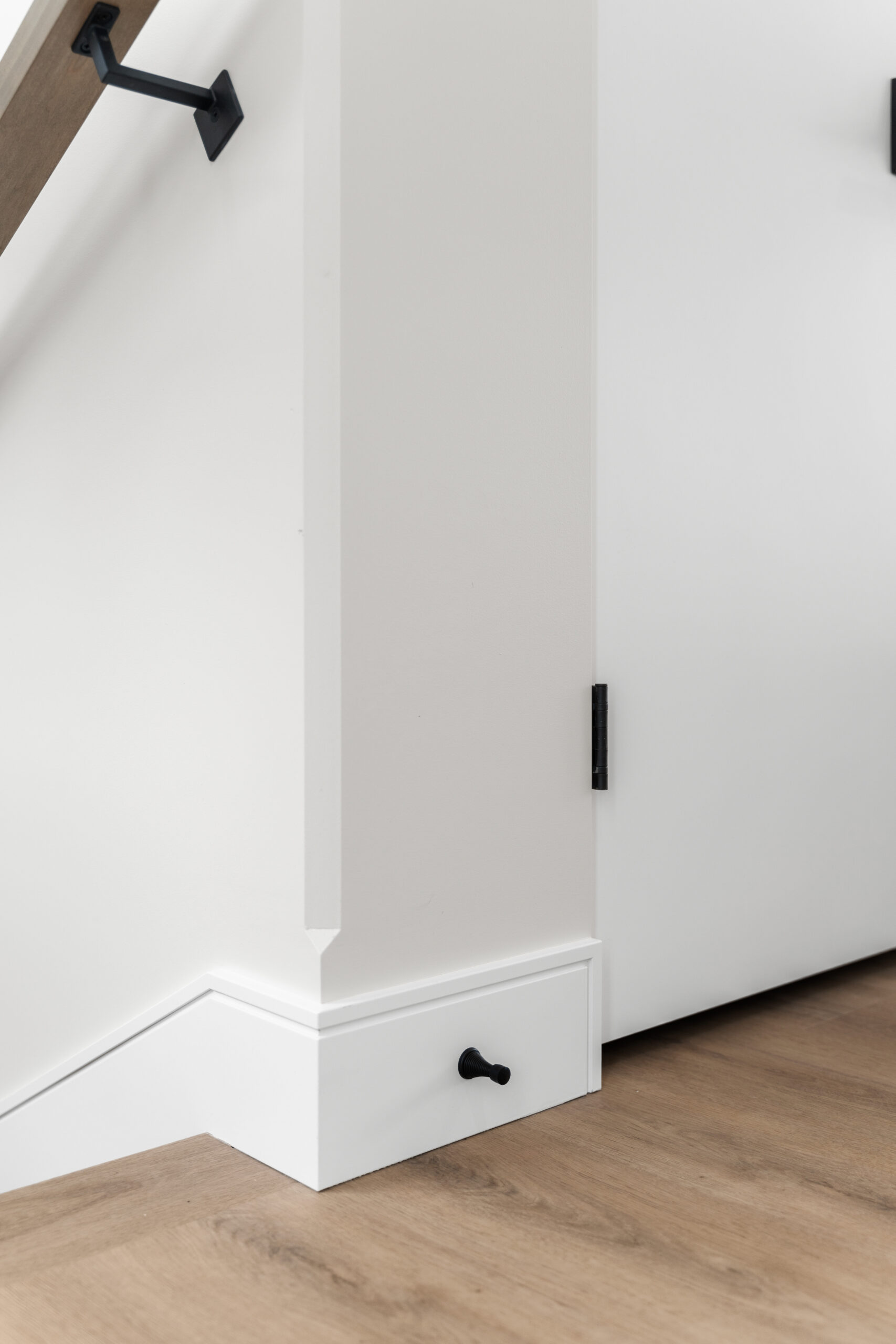 close-up of baseboard details in a net zero home