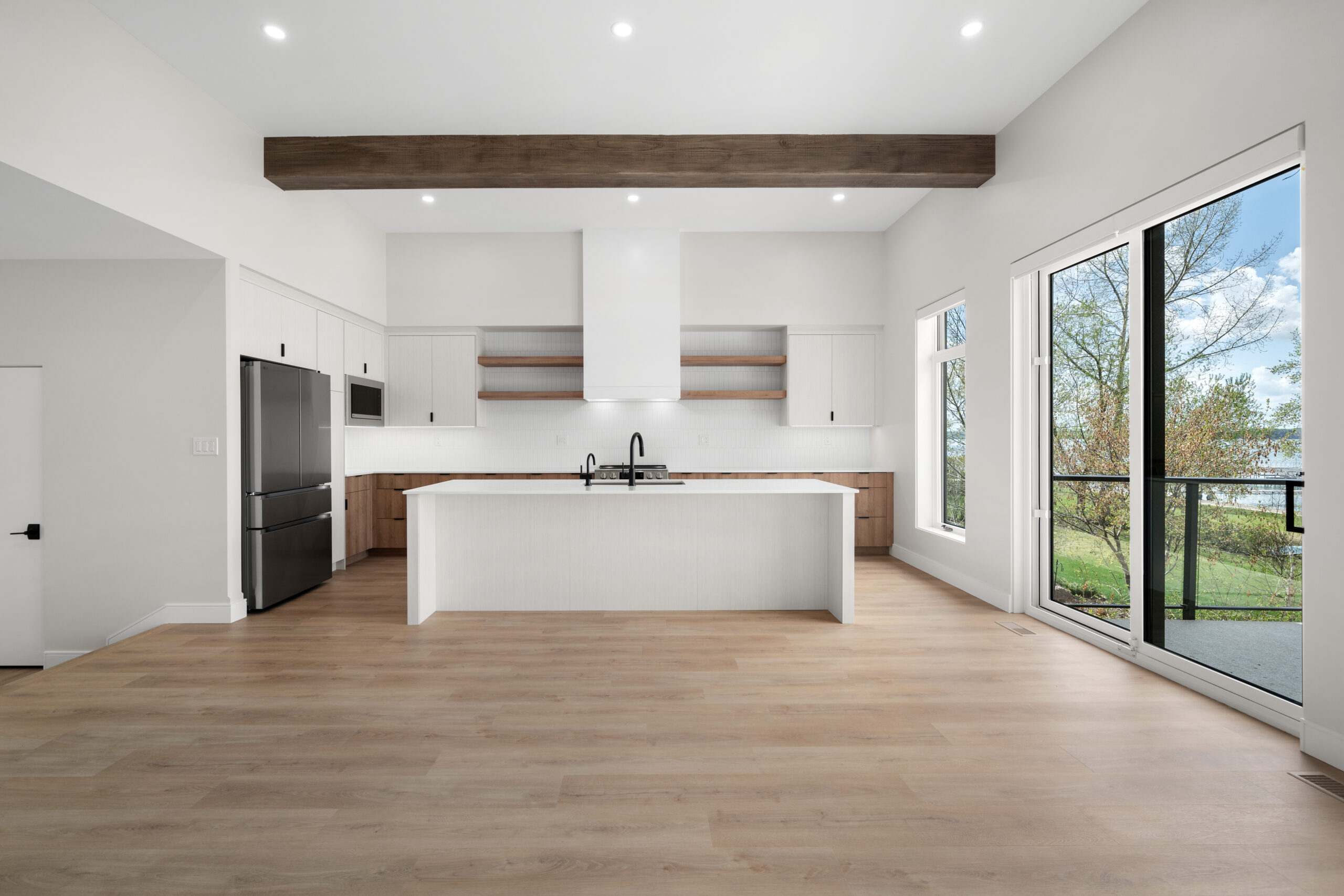 kitchen island in a net zero home