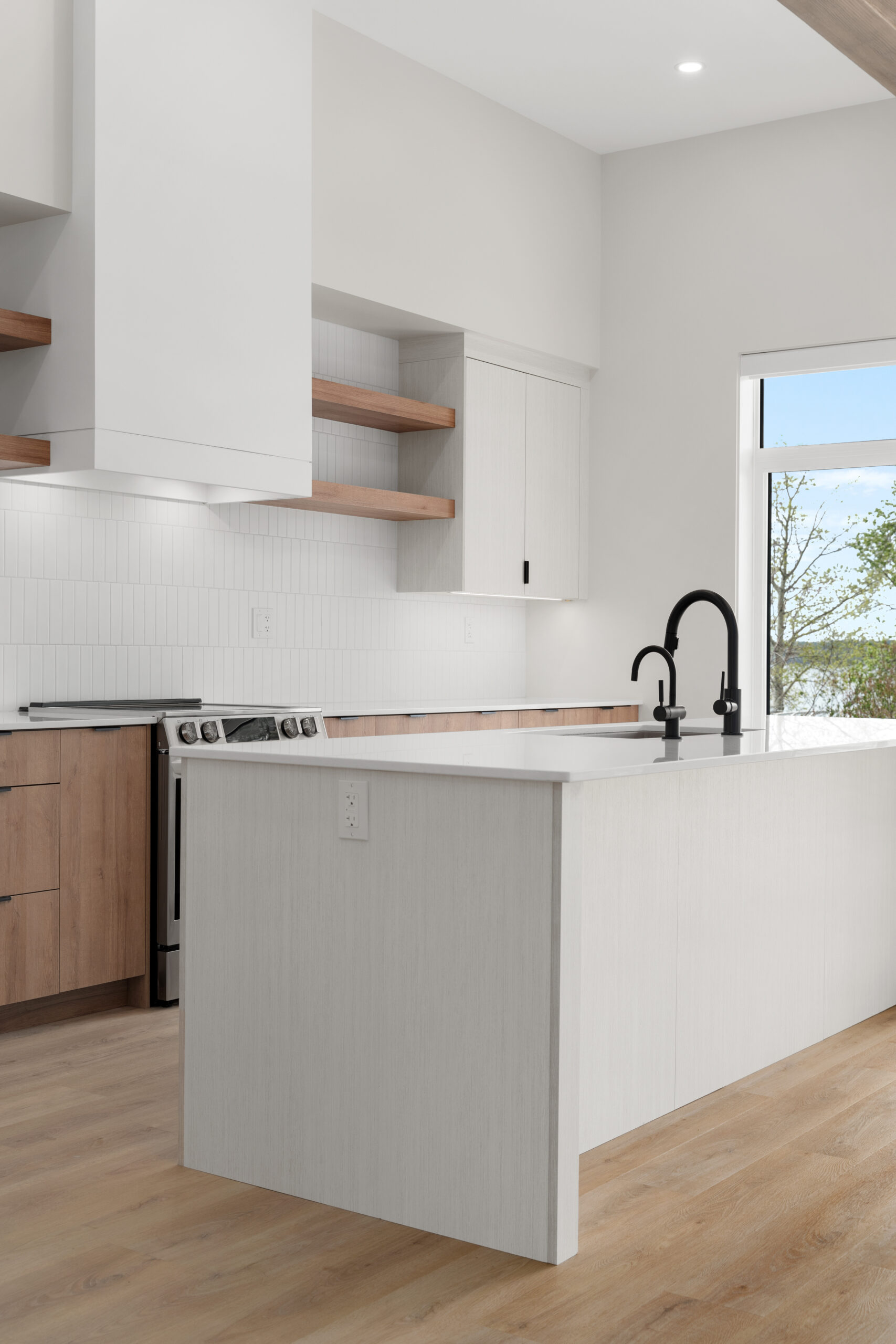 kitchen island in a net zero home