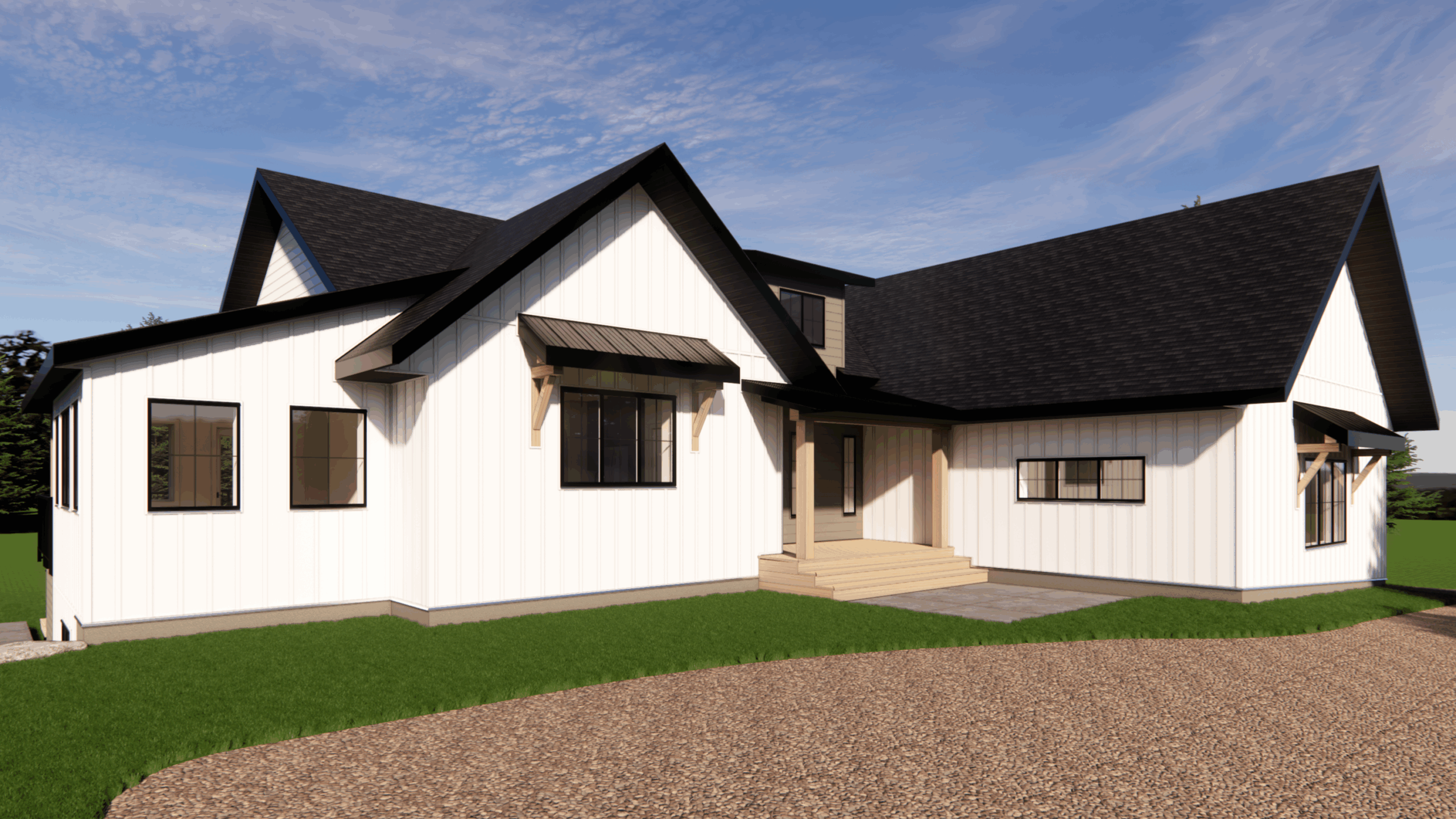 exterior rendering of a custom home designed by Vleeming Custom Homes