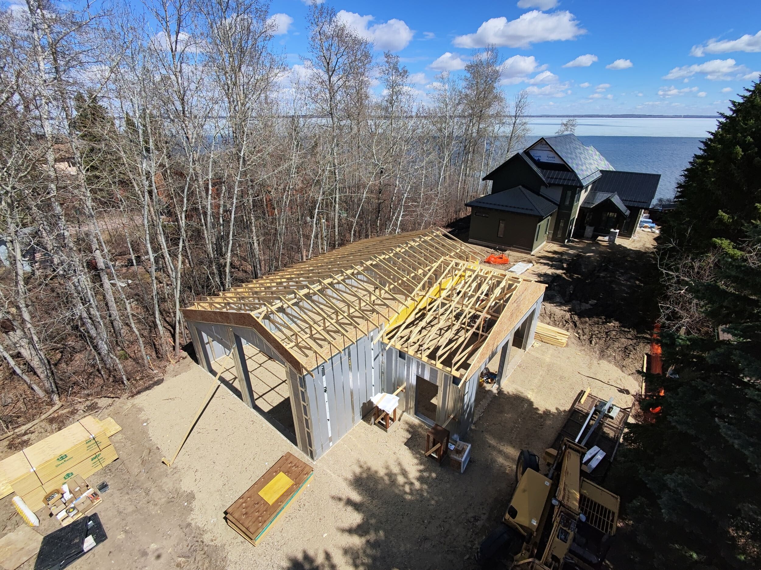 energy efficient, high performance garage designed and built by vleeming custom homes using GS Panels and ICF construction shown at mid-construction phase