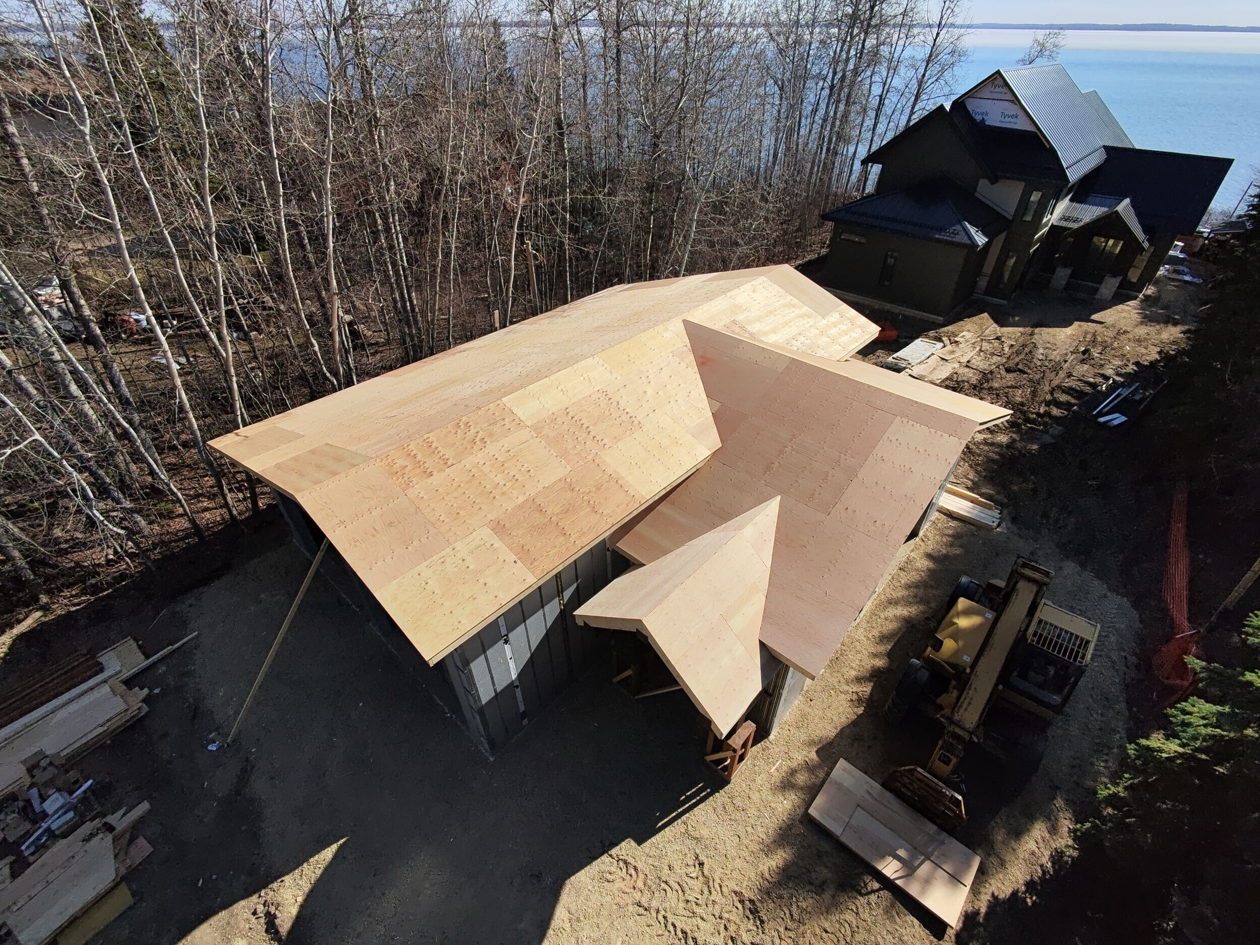 energy efficient, high performance garage designed and built by vleeming custom homes using GS Panels and ICF construction shown at mid-construction phase
