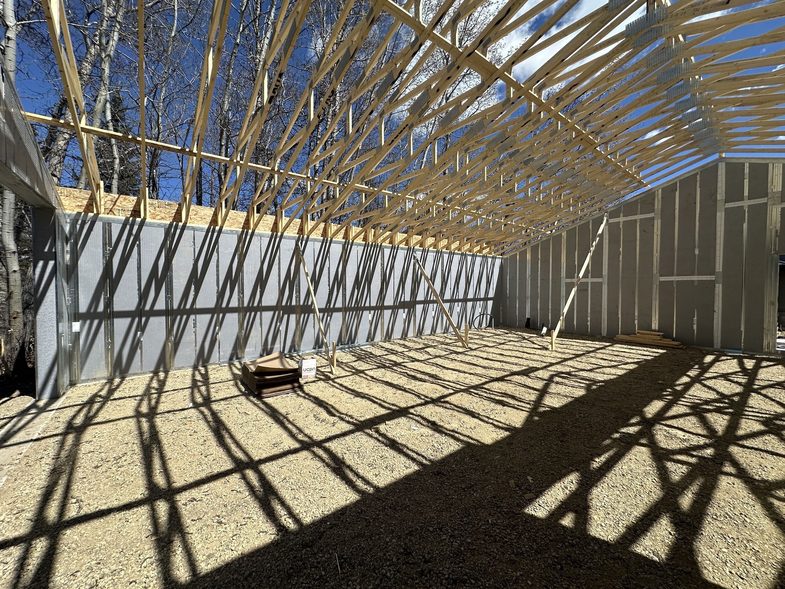 energy efficient, high performance garage designed and built by vleeming custom homes using GS Panels and ICF construction shown at mid-construction phase