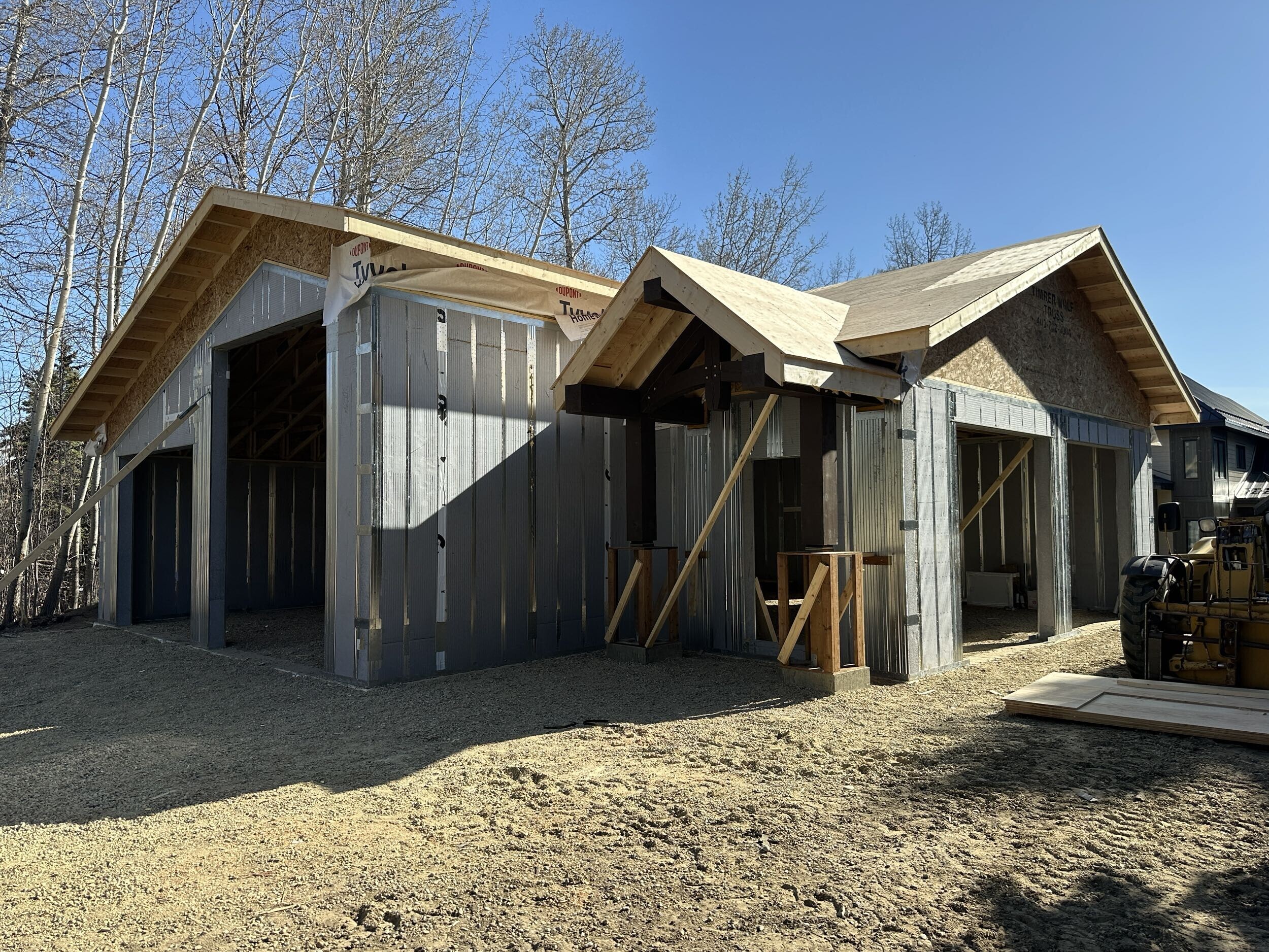 energy efficient, high performance garage designed and built by vleeming custom homes using GS Panels and ICF construction shown at mid-construction phase